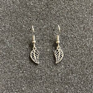Silver feather earrings